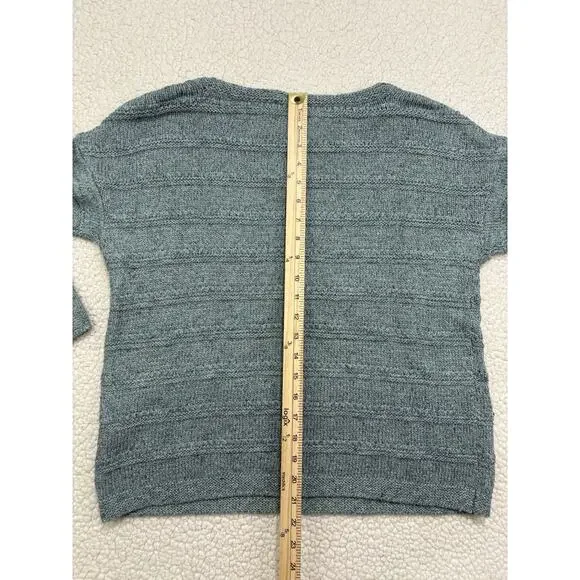 NWT J Jill Pure Jill Sweater Womens Small Petite Teal Green Striped Knit Cotton - Picture 7 of 7